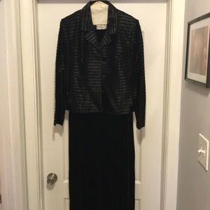 Women’s evening  black velvet dress suit